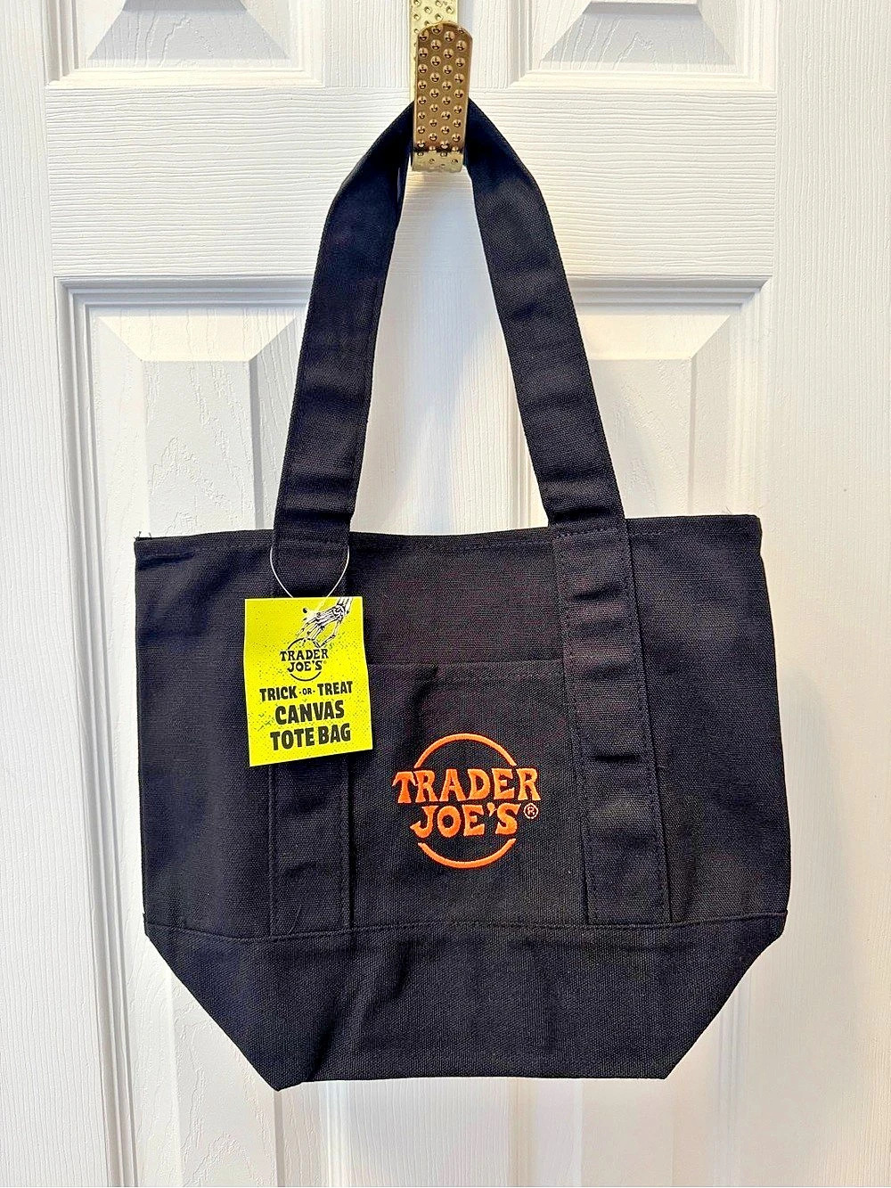 Trader Joe's Trick-or-Treat Mini Canvas Tote Bag Black